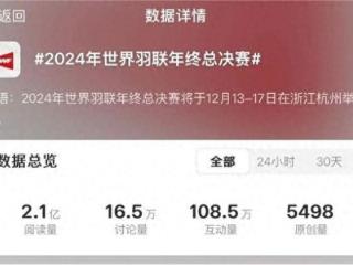 同样精彩，更多惊喜！2024汇丰世界羽联世界巡回赛总决赛在杭州奥体AT中心体育馆圆满收官