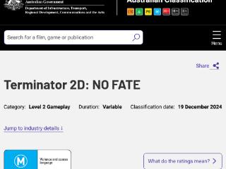 《终结者2D：NO FATE》澳洲通过评级 登陆全平台