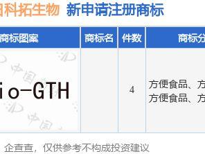 科拓生物新提交4件商标注册申请