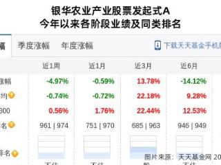 神农集团大跌3.89%！银华基金旗下1只基金持有