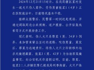 西安警方通报“4岁男童遭恶犬咬伤”：两人被刑拘，犬只尸体被查获