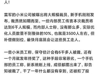 小米王化辟谣“年底裁员3500人”：造谣者缺乏起码常识