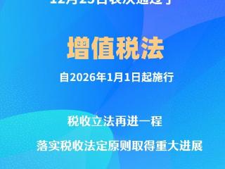 新华社权威快报｜增值税法通过！自2026年1月1日起施行