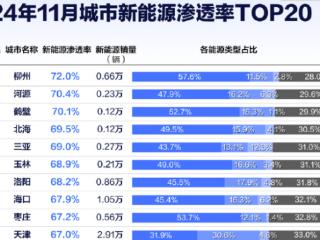 中国各省市新能源渗透率一览：最高超70% 油车快不见踪影