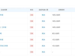 大冰已注销名下所有公司：共关联7家企业 均已注销