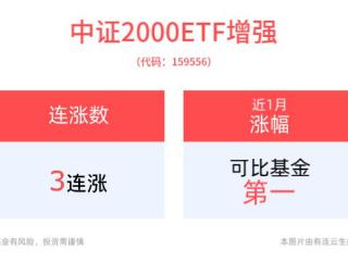 小盘股集体反弹，2000指数ETF(159521)盘中上涨1.65%，中证2000ETF增强(159556)冲击3连涨