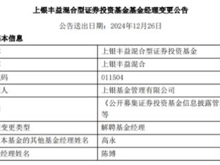 陈博离任上银丰益混合