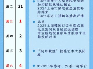 【提示】跨年活动精彩纷呈，乒超联赛总决赛开赛…本周提示来了！