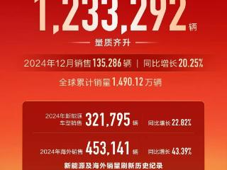 搜狐汽车全球快讯 | 长城汽车2024年销量123.33万辆 同比增长0.21%