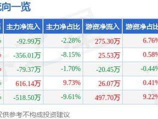 大地熊（688077）1月8日主力资金净卖出92.99万元