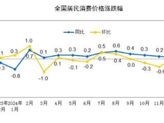 2024年12月份居民消费价格同比上涨0.1%