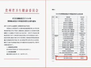 喜讯！贵阳市第四人民医院脊柱外科获2024年度贵州省临床重点专科建设立项资助