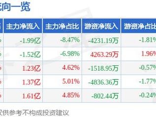 新易盛（300502）1月9日主力资金净卖出1.99亿元