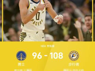 NBA战报：库里缺阵，哈利伯顿25+10，步行者108-96勇士