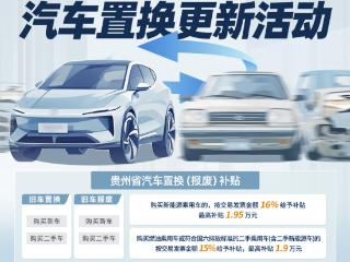 2025年贵州省汽车以旧换新补贴开启 上一码贵州置换“新”车