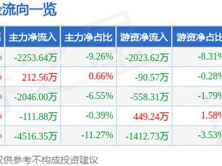 明月镜片（301101）1月10日主力资金净卖出2253.64万元