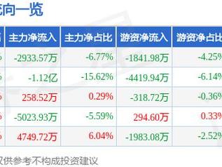 实益达（002137）1月13日主力资金净卖出2933.57万元