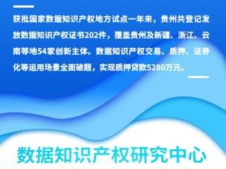 海报 | 试点一年 贵州数据“知产”实现质押贷款5280万元
