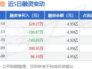 中国天楹：1月14日融资买入1154.95万元，融资融券余额4.96亿元