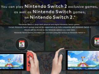 任天堂警告：并非所有游戏都兼容Switch 2主机