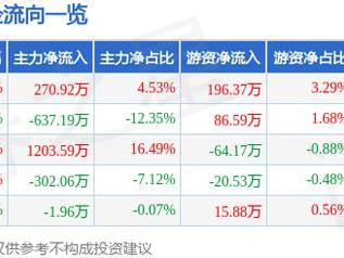 众辰科技（603275）1月17日主力资金净买入270.92万元