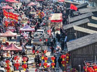 山东枣庄：乡村年集人气旺