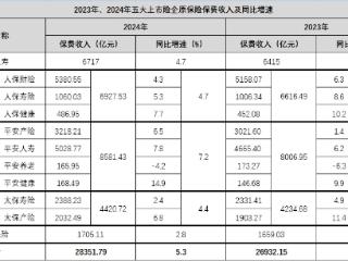 A股5险企亮2024年保费 新华保险换帅后两交增速垫底卷