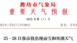 潍坊市气象局发布重要天气预报