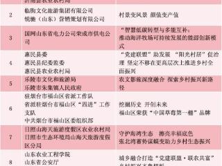 2024年山东省“乡村振兴优秀案例”名单公示