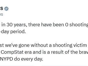 纽约警局“炫耀”30年来首次5天未发生枪击案，被迅速“打脸”