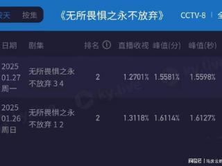 《无所畏惧2》次日收视下跌，集均播放低迷，差评口碑不断涌现