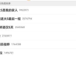 大S离世，前夫汪小菲却霸榜热搜，娱乐圈关注点有些跑偏了吧