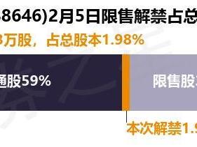 逸飞激光（688646）188.3万股限售股将于2月5日解禁，占总股本1.98%