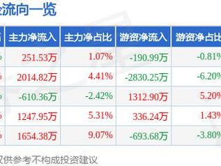 恒工精密（301261）1月27日主力资金净买入251.53万元