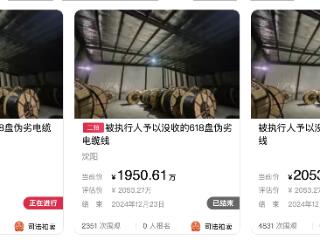 沈阳拍卖一批估价2053万元伪劣电缆，工作人员：竞拍成功者需当场剥皮取铜