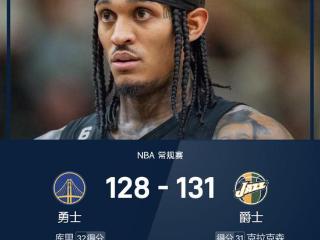 NBA战报：库里32分，凯斯勒15+18，爵士131-128勇士