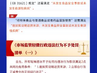 市监总局：12种首次违法和轻微违法行为不予处罚