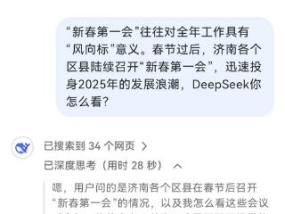 济南区县“新春第一会”，DeepSeek怎么看？