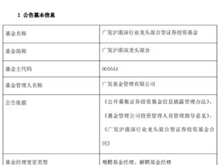 广发沪港深龙头混合换将 成立近7年亏约四成