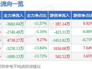 翰宇药业（300199）2月11日主力资金净卖出3602.04万元