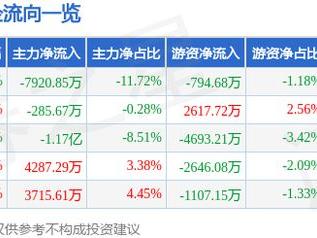 康强电子（002119）2月11日主力资金净卖出7920.85万元