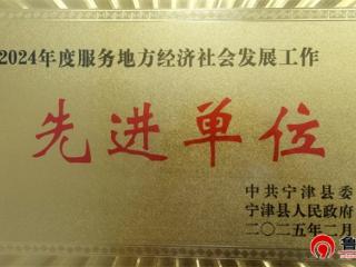 农行德州市宁津县支行荣获“2024年度服务地方经济社会发展工作先进单位”称号