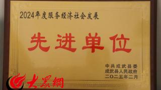 成武农商银行荣获“2024年度服务经济社会发展先进单位”称号