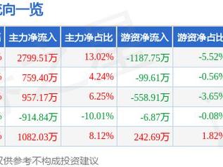 富吉瑞（688272）2月20日主力资金净买入2799.51万元