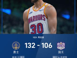 NBA战报：穆迪&希尔德轰10记三分，库里20+6，勇士132-106国王