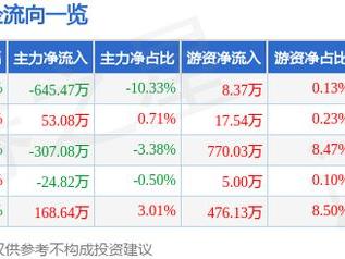 志邦家居（603801）2月25日主力资金净卖出645.47万元