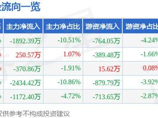 岩石股份（600696）2月25日主力资金净卖出1892.39万元