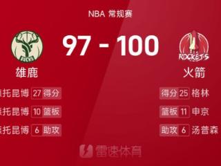 NBA战报：利拉德绝平三分不中，格林25+8，火箭100-97险胜雄鹿