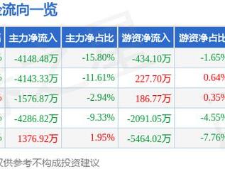 鼎龙科技（603004）2月27日主力资金净卖出4148.48万元