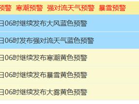 气温暴跌18℃以上！中央气象台多个黄色预警来了：寒潮、暴雪、大雾